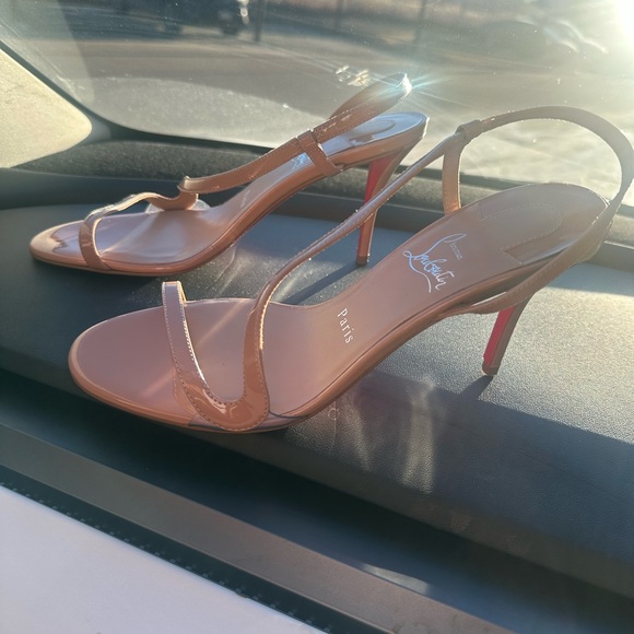 Christian Louboutin Nude Strappy Heels - Picture 2 of 7